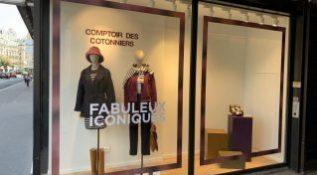 Pose adhesif Paris vitrine retail Comptoir des Cotonniers